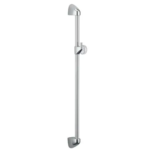 Chromfarbene Wandstange von Kludi, die zur flexiblen Befestigung von Duschkopf oder Haltegriff in Badezimmern verwendet wird. Minimalistisches Design.